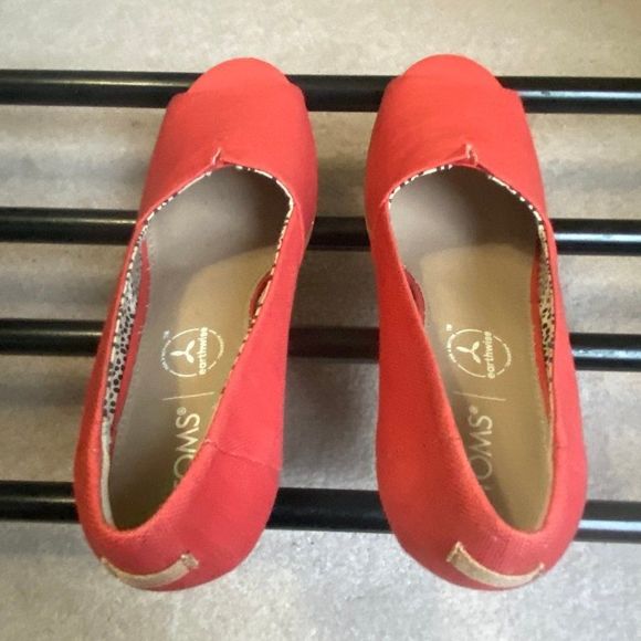 TOMS Women Michelle Peep Toe Wedge Sandals - NEW NWOB - Picture 3 of 10